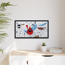 Charley Harper Birdfeeders Framed Giclee Stretched on Canvas Print Wall Art-Minimal Realism Style Wildlife With Cardinals & Blue Jays-22