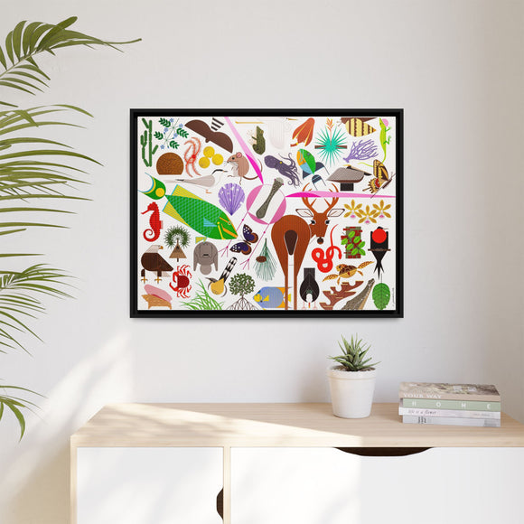 Charley Harper Florida Keys Framed Giclee On Canvas Wall Art