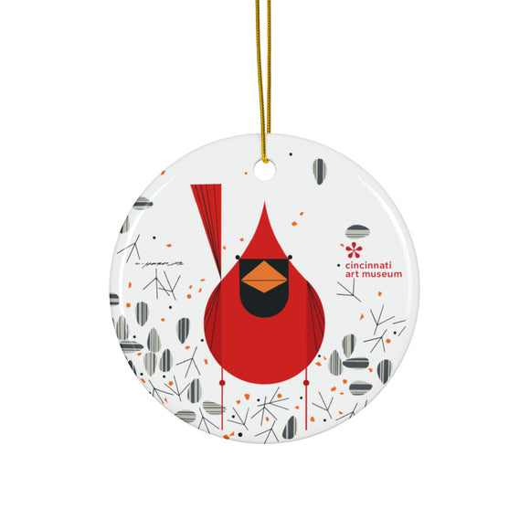 CAM BRANDED Charley Harper  Cardinal Close Up Ceramic Adornment