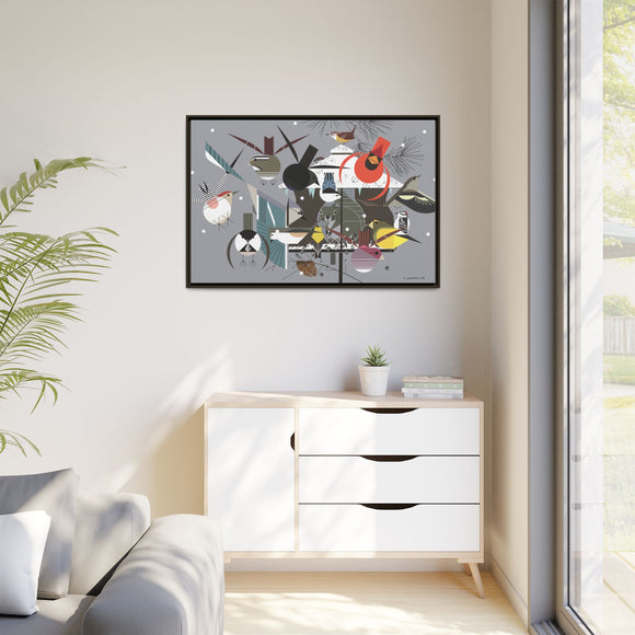 Winter Charley Harper Framed Giclee Print Stretched On Canvas