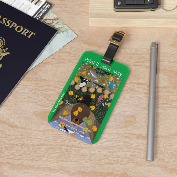 Charley Harper The Rocky Mountains National Park Luggage Tag (1988)