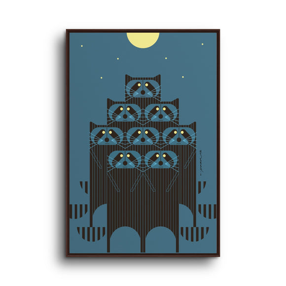 Racpack Charley Harper Framed Giclee Print on Stretched Canvas