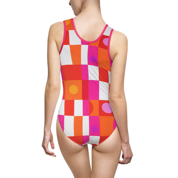 Edie Harper Mod Graphic Print Women's Classic One-Piece Swimsuit