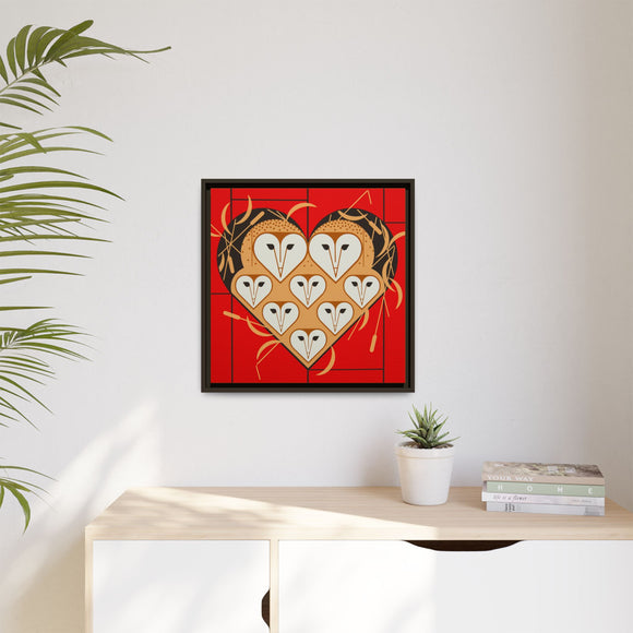 Vowlentine Charley Harper Framed Giclee Print on Stretched Canvas