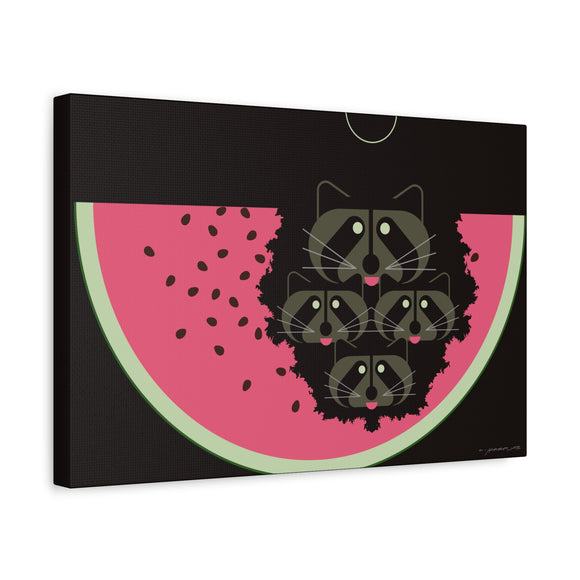Watermelon Moon Charley Harper Unframed Giclee on Matte Stretched Canvas