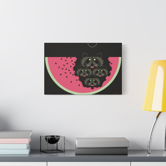 Watermelon Moon Charley Harper Unframed Giclee on Matte Stretched Canvas