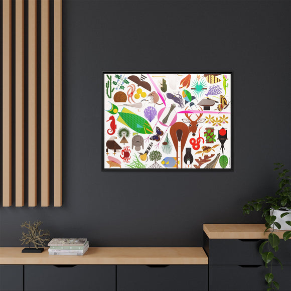 Charley Harper Florida Keys Framed Giclee On Canvas Wall Art