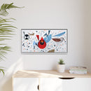 Charley Harper Birdfeeders Framed Giclee Stretched on Canvas Print Wall Art-Minimal Realism Style Wildlife With Cardinals & Blue Jays-31