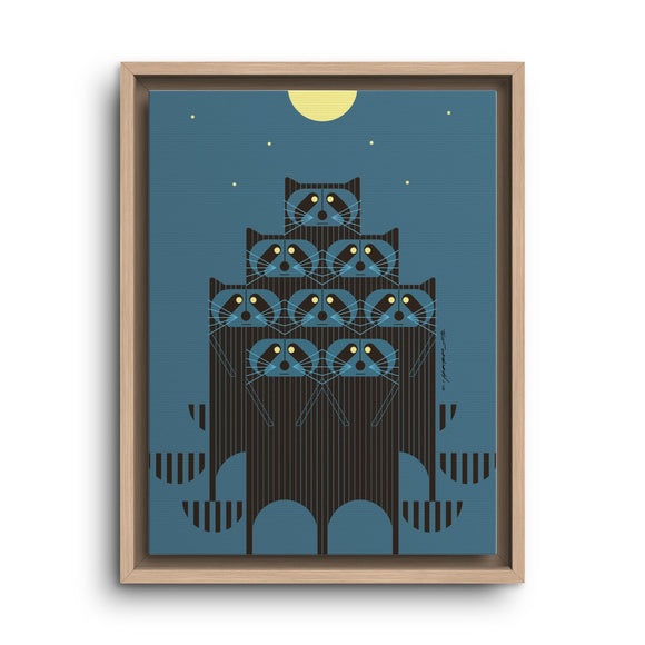 Racpack Charley Harper Framed Giclee Print on Stretched Canvas