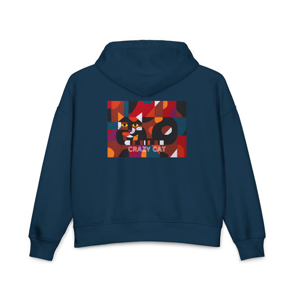 Crazy Cat Crazy Quilt Edie Harper Women's Organic Mid-Weight Nora Hoodie