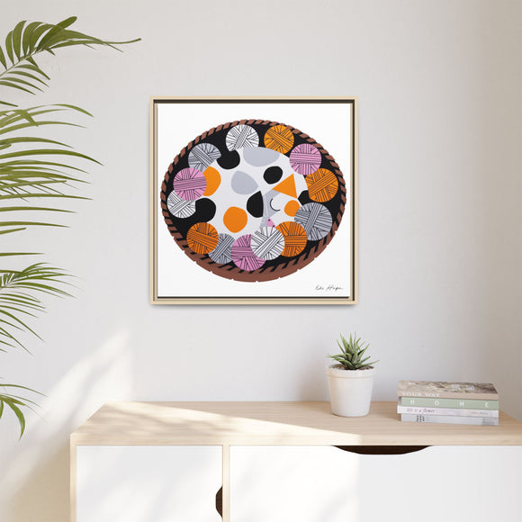 Kittens n' Knittens Edie Harper Framed Giclee Print on Stretched Canvas