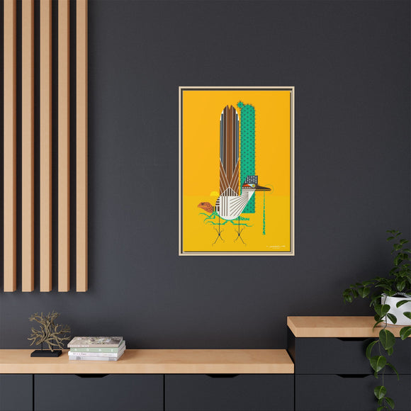 Tall Tail Charley Harper  Framed Giclee Canvas Wrapped Wall Mural Southwest Mid-Century Modern Art
