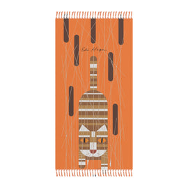 Edie Harper Cat with Nine Tail Design Boho Beach Blanket - 0