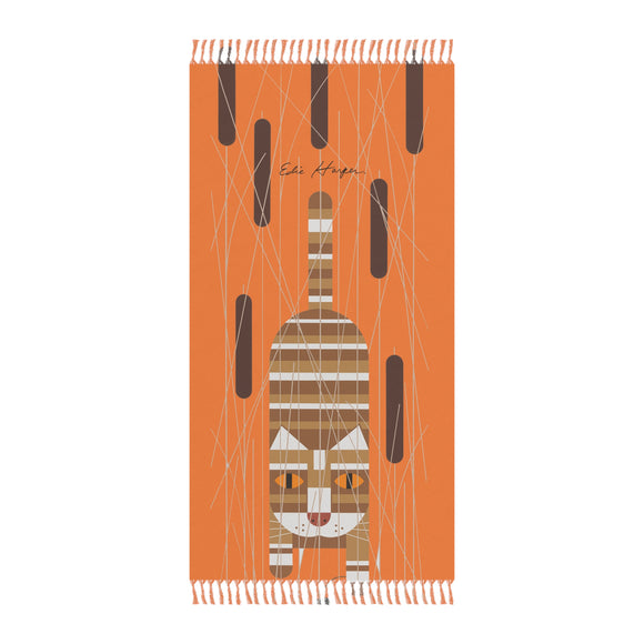 Edie Harper Cat with Nine Tail Design Boho Beach Blanket