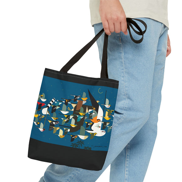 Charley Harper Missing Migrant Tote Bag Art, Birdwatcher Gift, Eco-Friendly Grocery Bag, Nature Lover,