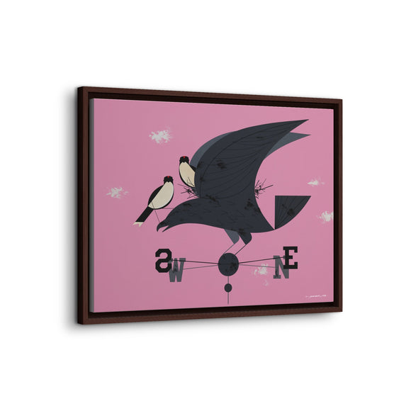 Eastern Kingbird Charley Harper Giclee on Matte Stretched Canvas