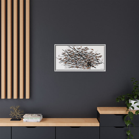 His Eyes Are On The Sparrow Charley Harper Framed Giclee Print Stretched on Canvas