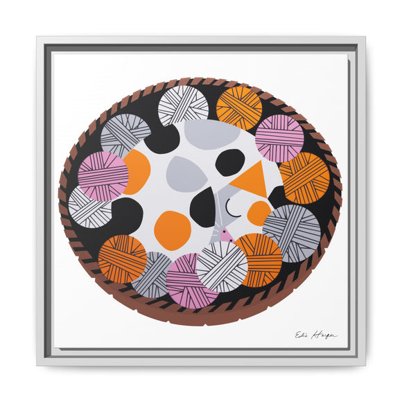 Kittens n' Knittens Edie Harper Framed Giclee Print on Stretched Canvas