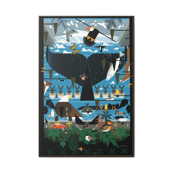 Glacier Bay Charley Harper Framed Giclee Print Stretched On Canvas