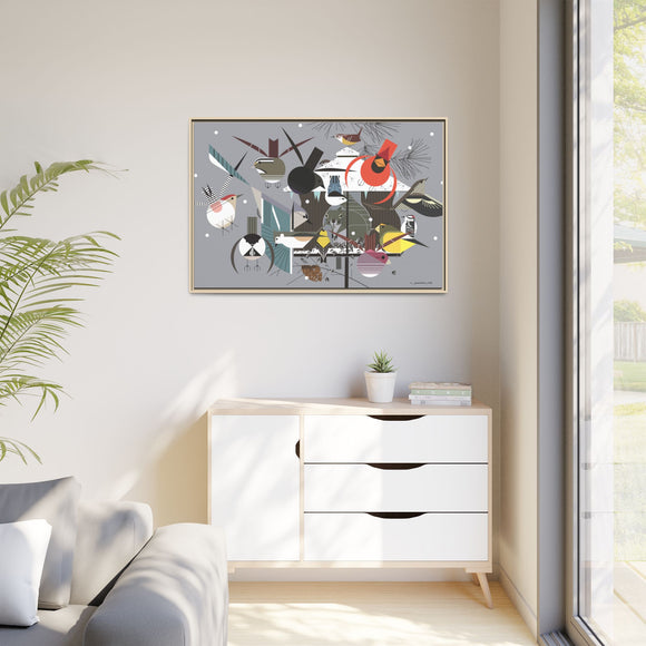 Winter Charley Harper Framed Giclee Print Stretched On Canvas