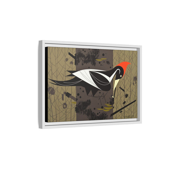Ivory Billed Woodpecker Charley Harper Framed Giclee Print on Stretched on Canvas