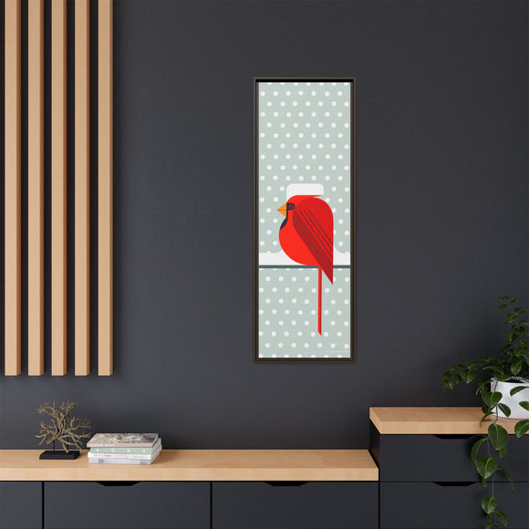 Cool Cardinal Charley Harper Framed Giclee Print Stretched On Canvas