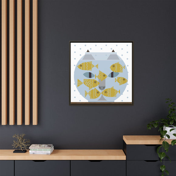 Fishful Thinking Edie Harper Framed Giclee Print on Stretched Canvas