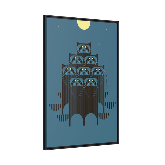 Raccpack Charley Harper Framed Giclee Print on Stretched Canvas