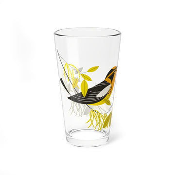 Blackburnian Warbler Charley Harper Pint Glass, 16oz