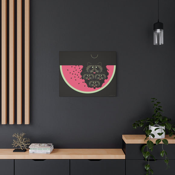 Watermelon Moon Charley Harper Unframed Giclee on Matte Stretched Canvas