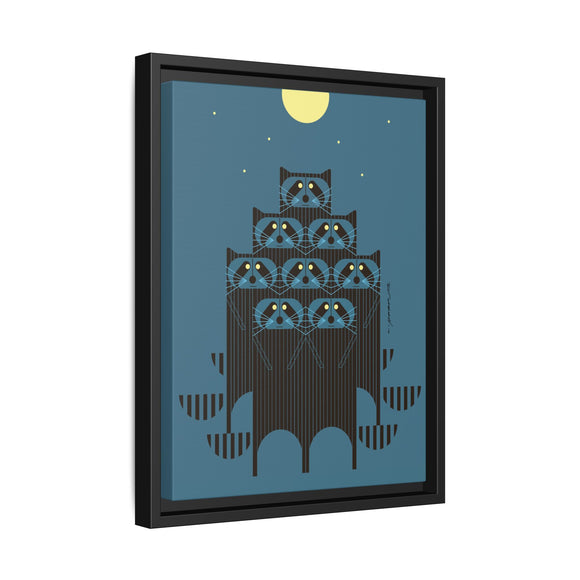 Raccpack Charley Harper Framed Giclee Print on Stretched Canvas