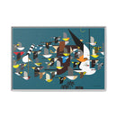 Charley Harper Mystery Of The Missing Migrants Framed Giclee On Canvas Wall  Art-9