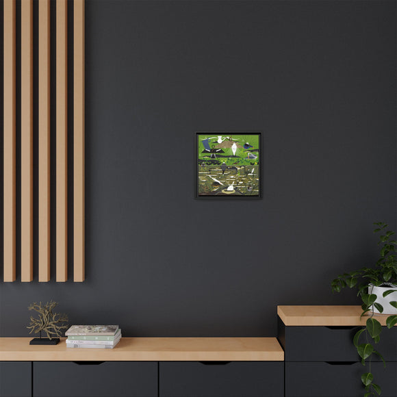 Charley Harper Florida Everglades Wall Art – Mid-Century Modern Geometric Bird Canvas with Minimal Wildlife Accents