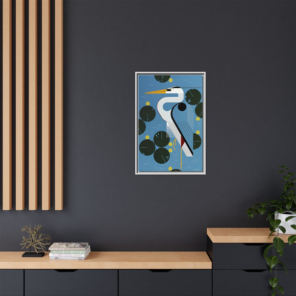 Herondipity Charley Harper Framed Giclee Print on Stretched Canvas