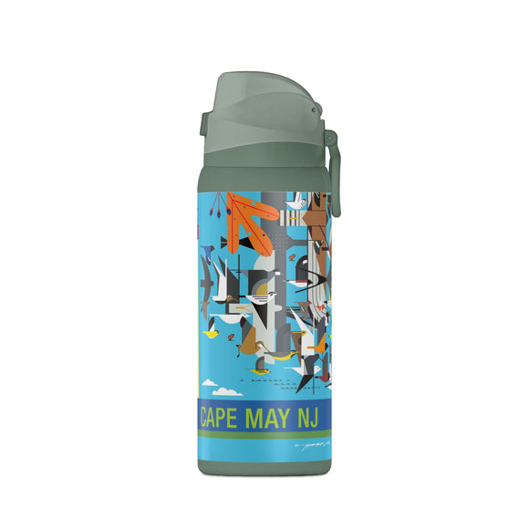 Cape May New Jersey Migration Mainline Charley Harper Oasis Insulated Water Bottle 32oz
