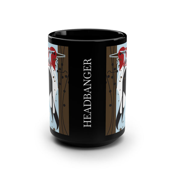 Charley Harper Headbanger Black Mug, 15oz