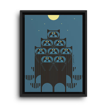 Racpack Charley Harper Framed Giclee Print on Stretched Canvas