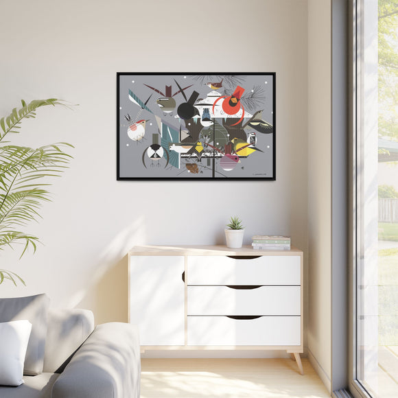 Winter Charley Harper Framed Giclee Print Stretched On Canvas