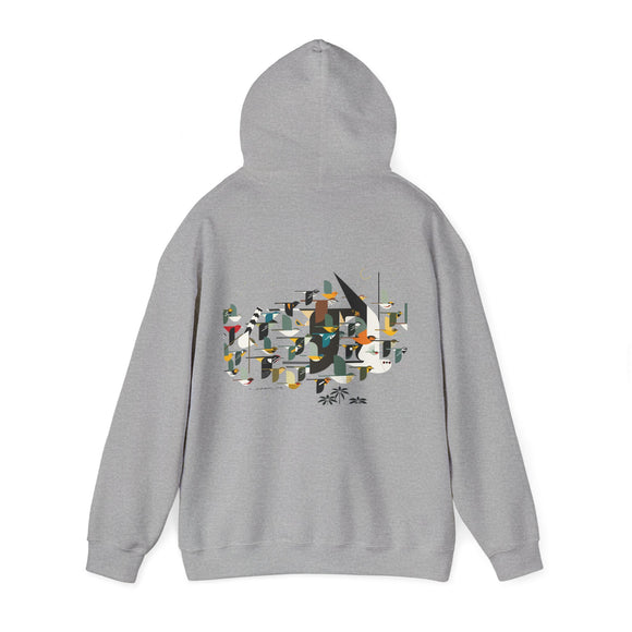 Charley Harper Mystery Of The Missing Migrants Unisex Heavy Blend™ Hooded Sweatshirt