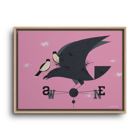 Eastern Kingbird Charley Harper Giclee on Matte Stretched Canvas