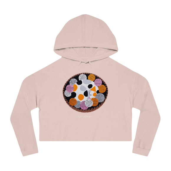 Edie Harper Kitten ’n Knittin’ Cropped Hoodie Hooded Sweatshirt