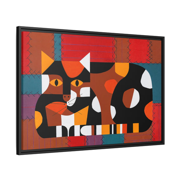 Edie Harper Crazy Cat Crazy Quilt Framed Giclee On Stretched Canvas Print