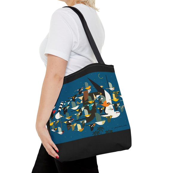 Charley Harper Missing Migrant Tote Bag Art, Birdwatcher Gift, Eco-Friendly Grocery Bag, Nature Lover,