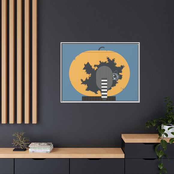 Racc-O-Lantern Charley Harper Framed Giclee Print Stretched On Canvas