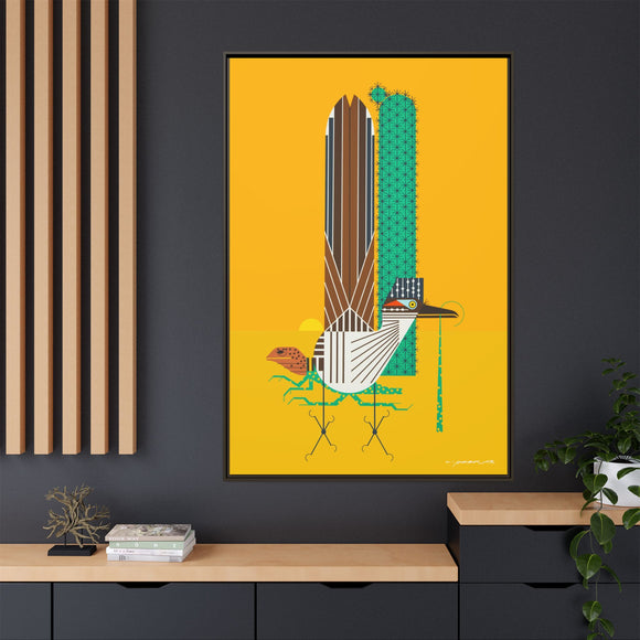 Tall Tail Charley Harper  Framed Giclee on Stretched Canvas Wall Art Southwest Mid-Century Modern Art