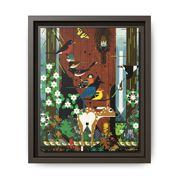 Charley Harper Sierra Range—National Park Service Commission 1990 Framed Giclee Wrapped Canvas Wall Art