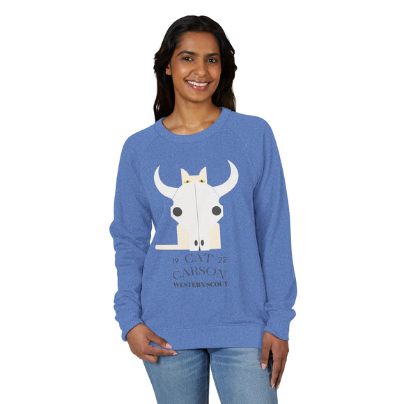 Edie Harper Cat Carson Western Scout Raglan Crewneck Sweatshirt
