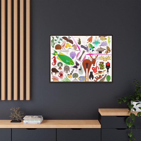 Charley Harper Florida Keys Framed Giclee On Canvas Wall Art