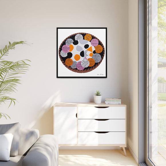 Kittens n' Knittens Edie Harper Framed Giclee Print on Stretched Canvas