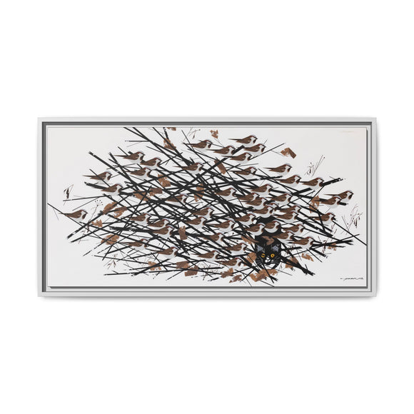His Eyes Are On The Sparrow Charley Harper Framed Giclee Print Stretched on Canvas